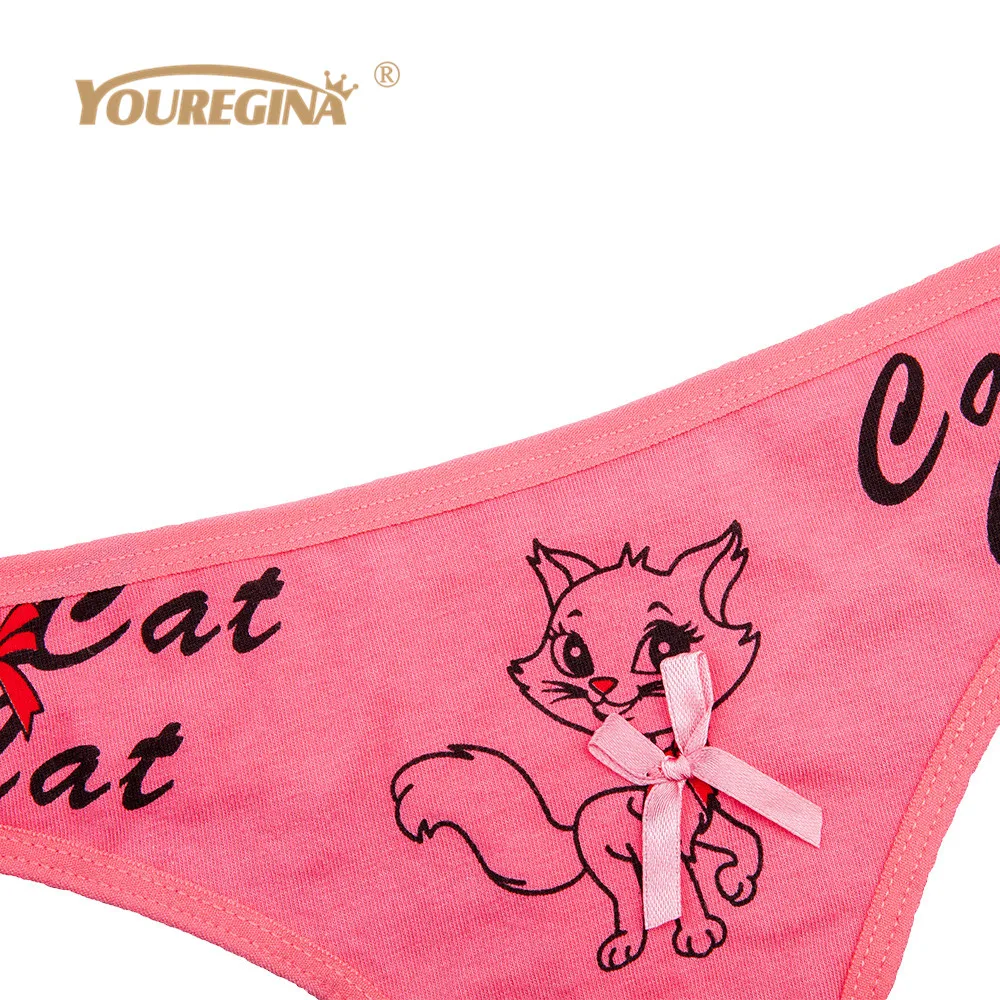 YOUREGINA Cotton Panties Women Underwear Thongs and G Strings Kawaii Cute Panties Tanga Women Lingerie Panty for Ladies 5pcs/set 4