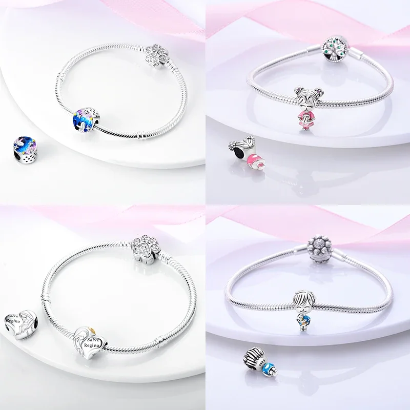 925 Sterling Silver Boys and Girls Lovers Pendant Charms For Original  Bracelet Charm Beads Necklace Diy Female Jewelry 4
