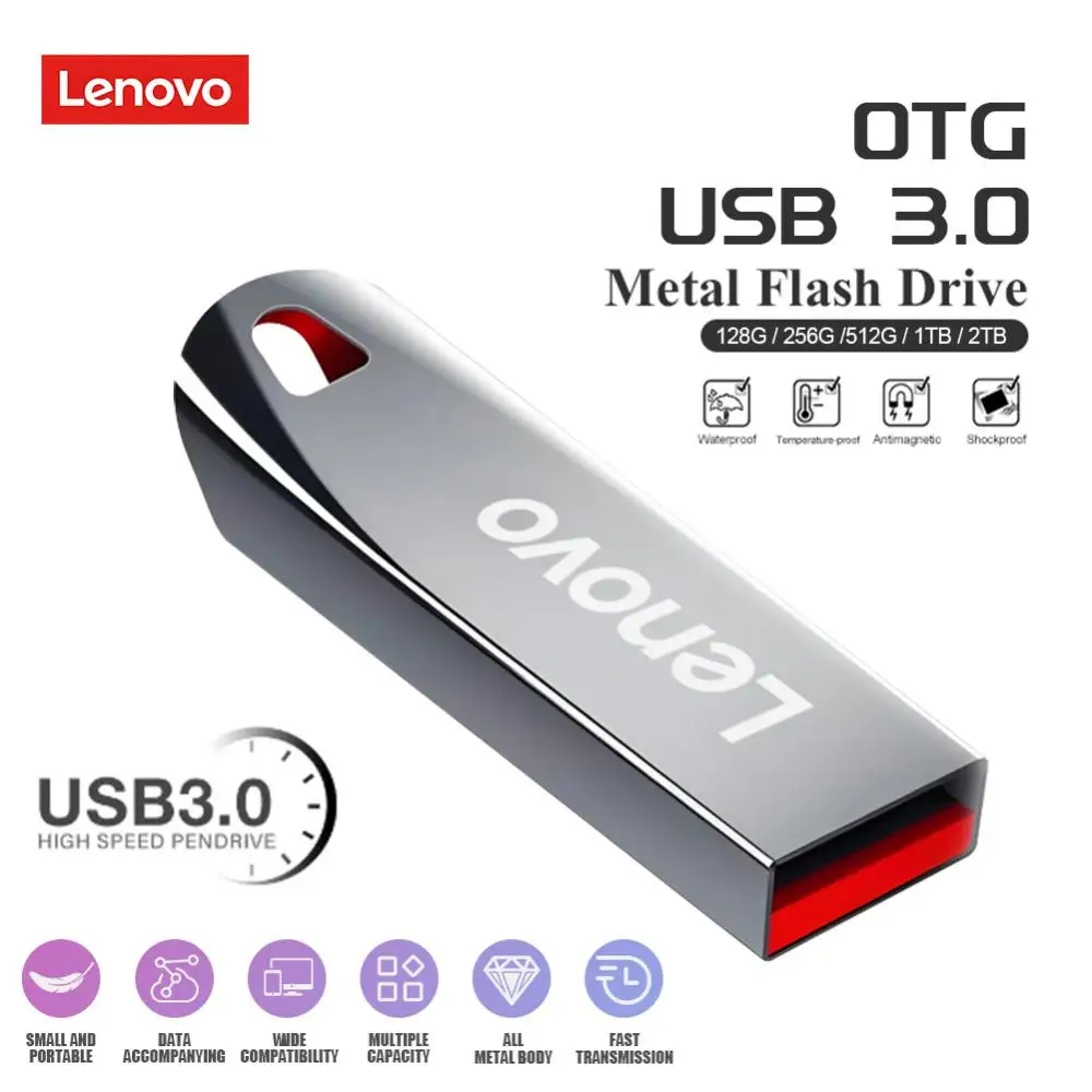 Lenovo Original Usb Flash Drives Extreme Usb 3.0 Pendrive 128Gb Usb 2Tb Drive Mass Storage Per Pc/Laptop Holiday Gift Memoria Usb