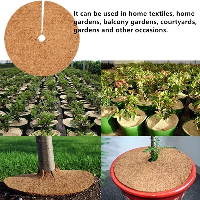 30/40 Cm Cserepes Növényi Burkolat Kókuszrost Rost Fa Talajtakaró Gyűrű Védelmező Organikus Szőnyeg A Beltéri Kültéri Korong Növény Burkolatának Virág Edényéhez - Image 3