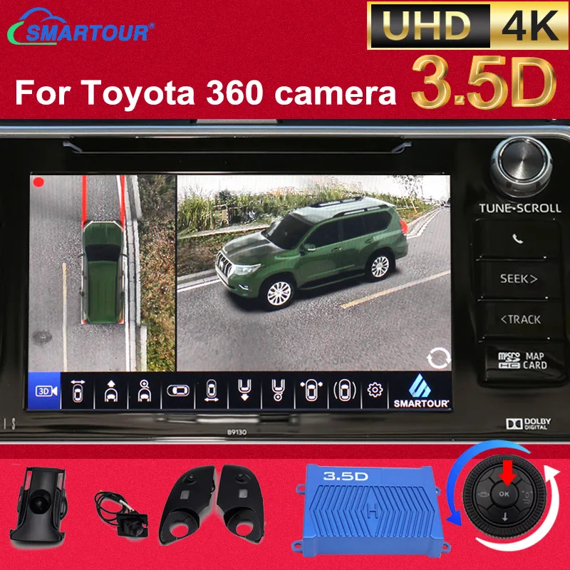 Smartour 360 Car Camera AHD 1080P 3.5D Panoramic View Image 4K UHD DVR Bird’s Eye DIY System For Toyota Prado/Land Cruiser |