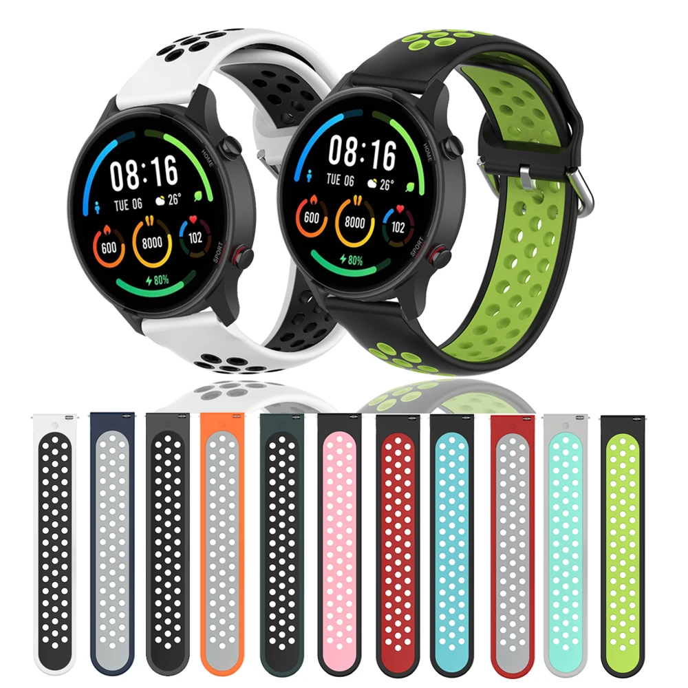 Silicone Watch Band 22mm Silicone Watch Band Strap for Xiaomi Mi Watch Color 2 Replacement Bracelet For Mi Color sports S1 Pro edition correa
