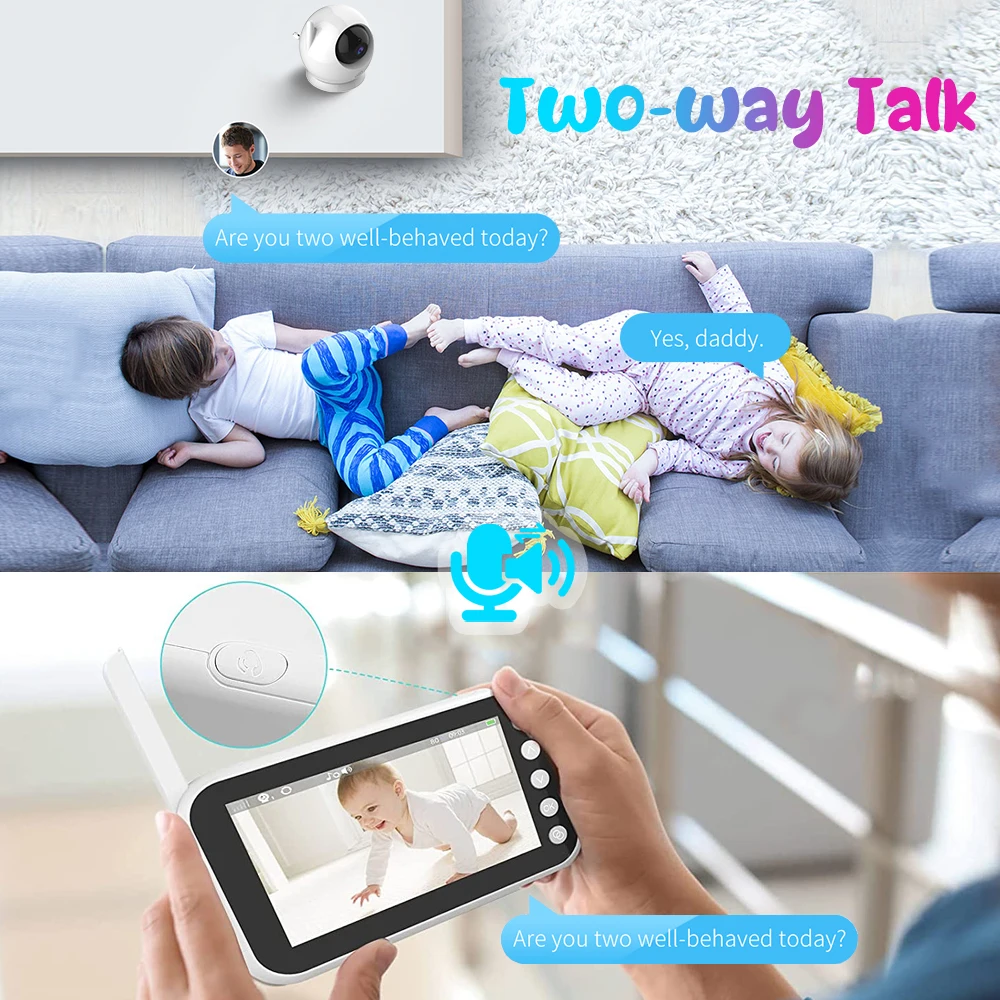 Baby Monitor with Long Battery Life 4.3 inch Screen Video Baby Monitor with Camera and Audio 1000ft Long Rang Auto Night Vision Wireless Baby Monitor Video Baby Monitor
