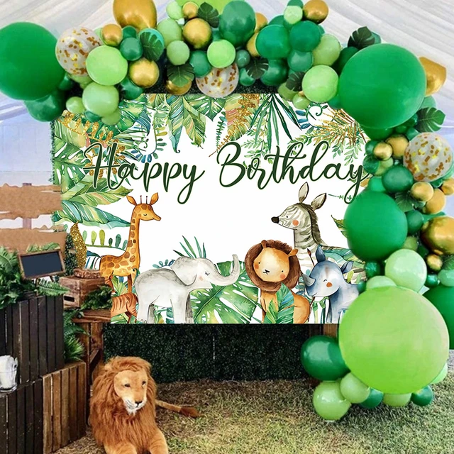 Decoración de cumpleaños para niño de 1 año, Globo Verde salvaje, jungla,  Safari, decoraciones para fiesta de cumpleaños, Baby Shower - AliExpress