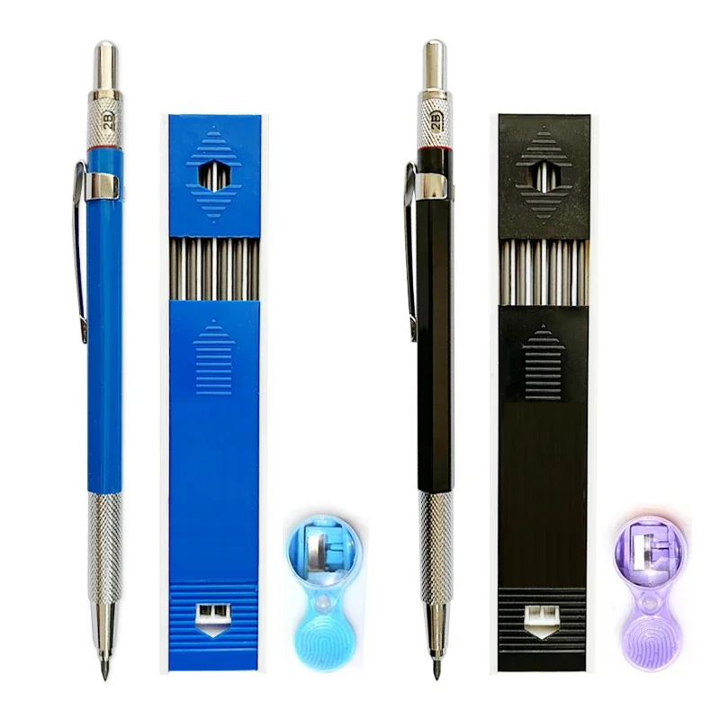 2.0mm Mechanical Pencils Set Lead Refills Creative 2B Art Sketch Drawing Painting Automatic Pencil Office School Supplies mechanical pencil set mechanical pencils