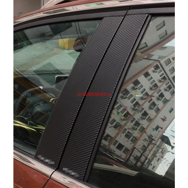 Car Styling Fit For 2017 2018 Peugeot 3008 Gt Line Accessori Black B Pillar Post Adesivi In Carbonio Window Trim Sticker