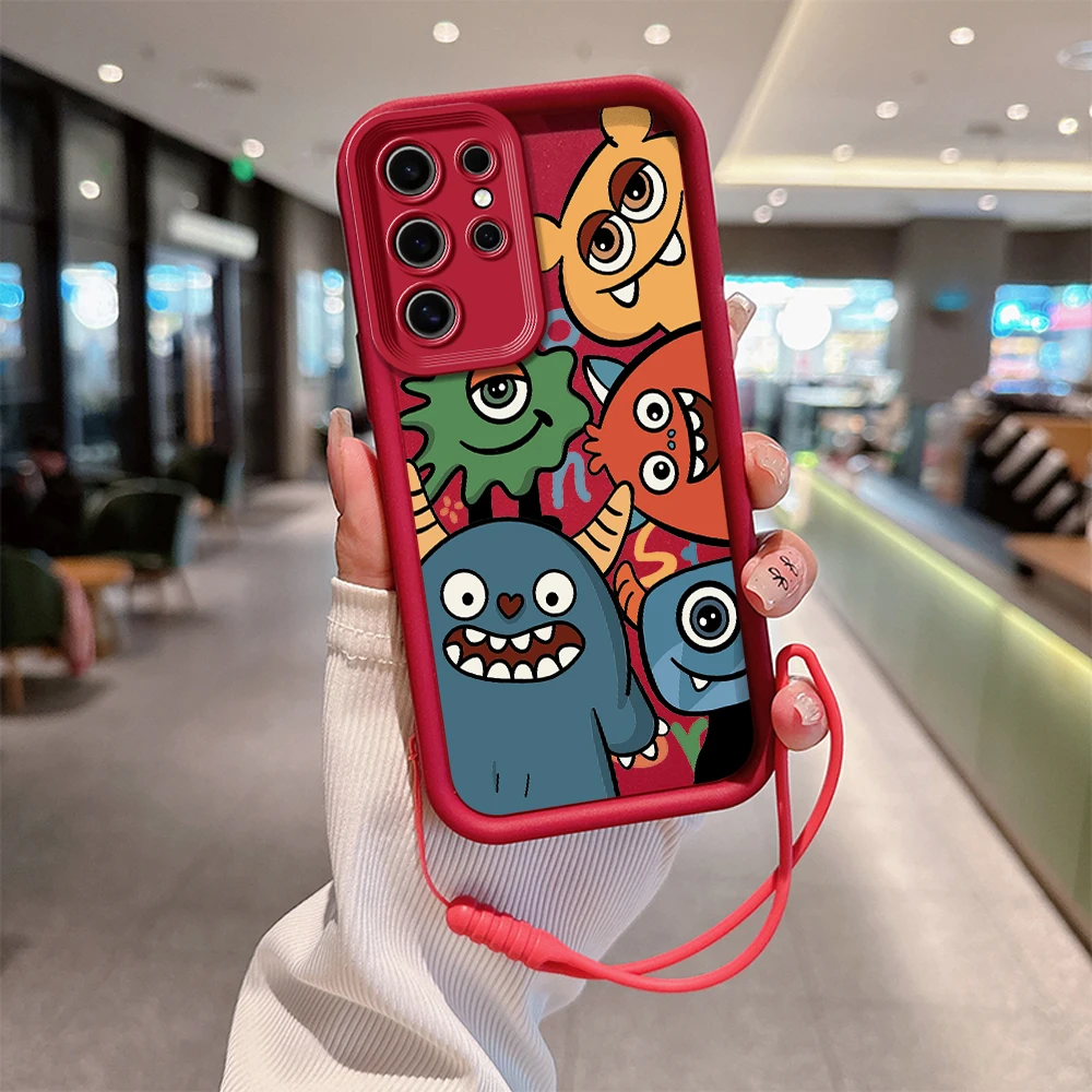 Cute Monsters Mike Sulley Phone Case For XiaoMi Mi 11 Lite 12T POCO F4 F5 X3 X4 X5 GT 5G Soft TPU Back Cover With Hand Strap