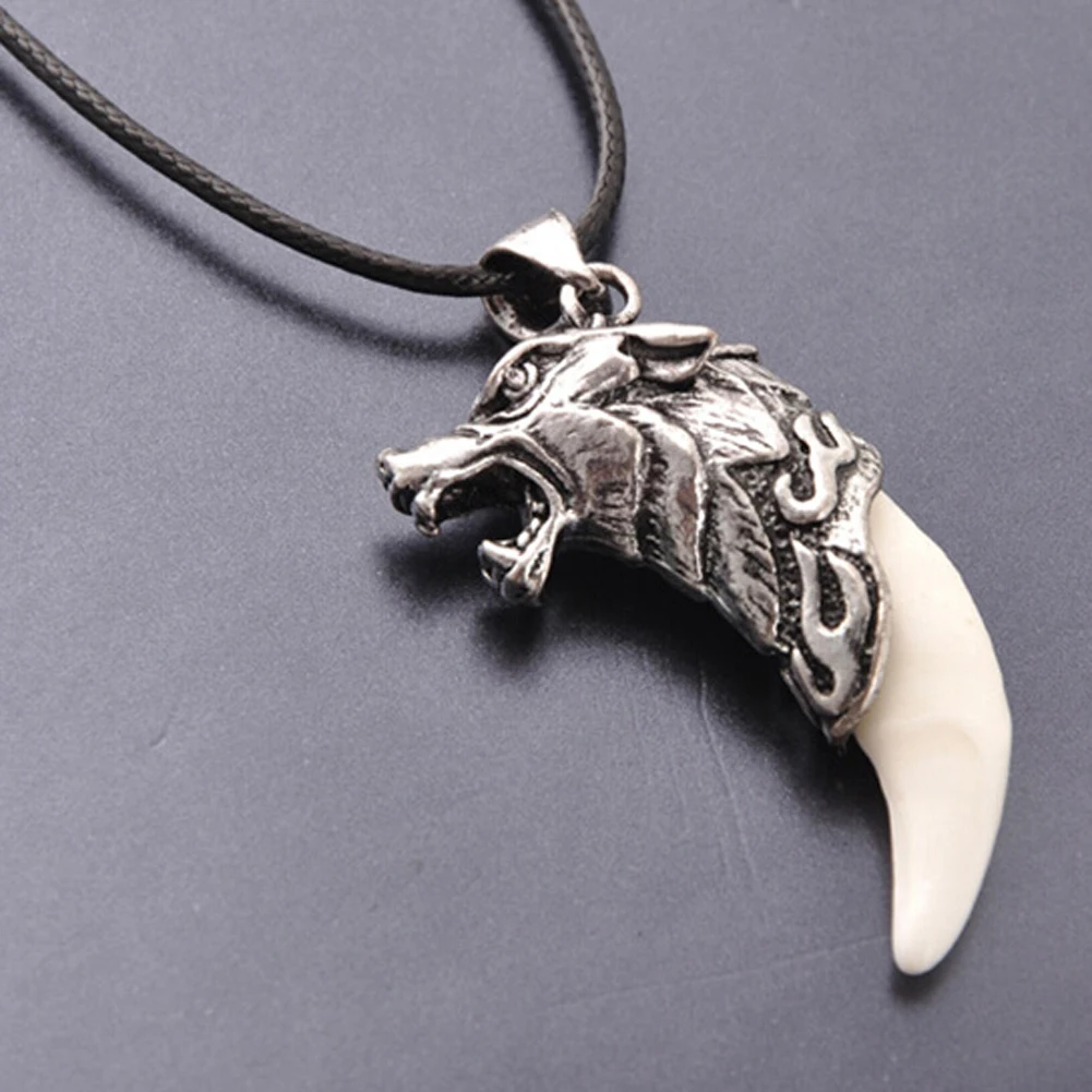 Punk Fashion Men Wolf Tooth Pendant Necklace Women Men Jewelry
