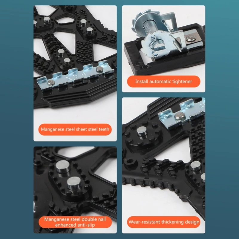 Heavy Duty Tire Chain Convenient Adjustable Tire Chain Anti Skid for Hassle Free Installs Suitable for Vehicles