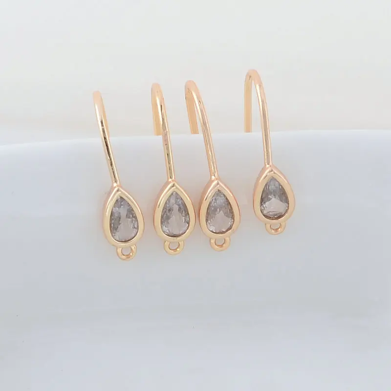 4*8MM 14K Gold Color Brass Drop Earrings Hoops High Quality Jewelry Making Supplies Diy Findings Accessories