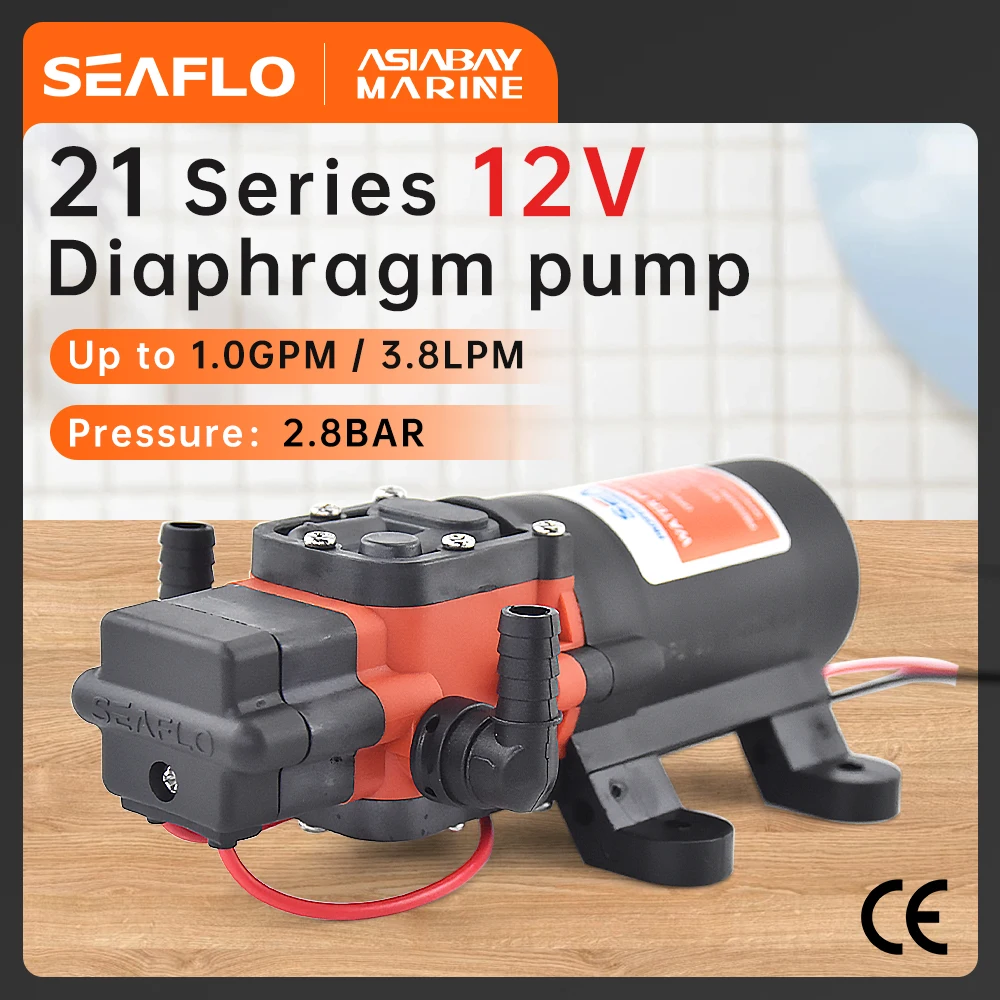 SEAFLO 21 Series Diaphragm Pump 12V DC 3.8LPM / 1.0GPM for Caravan and Marine Use marine water pump