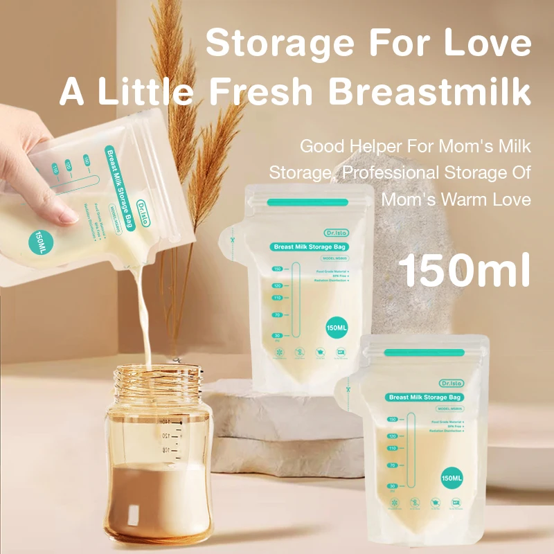 Dr.isla-Bolsa de almacenamiento de leche materna, 30 piezas, desechable, 150ml de capacidad, libre de BPA