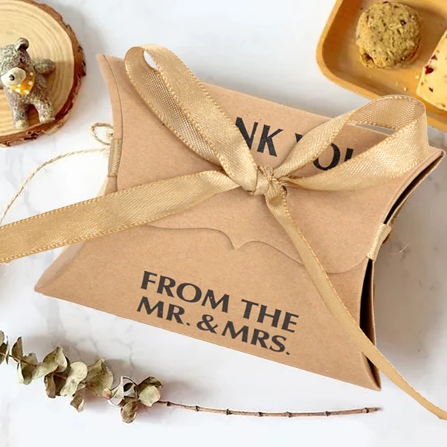 90 Wedding Favour Bags, Kraft Brown Mr & Mrs' Paper Bags, Wedding