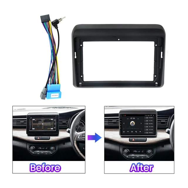 2din Android Car Radio Stereo Fascia Frame With Power Cable For
