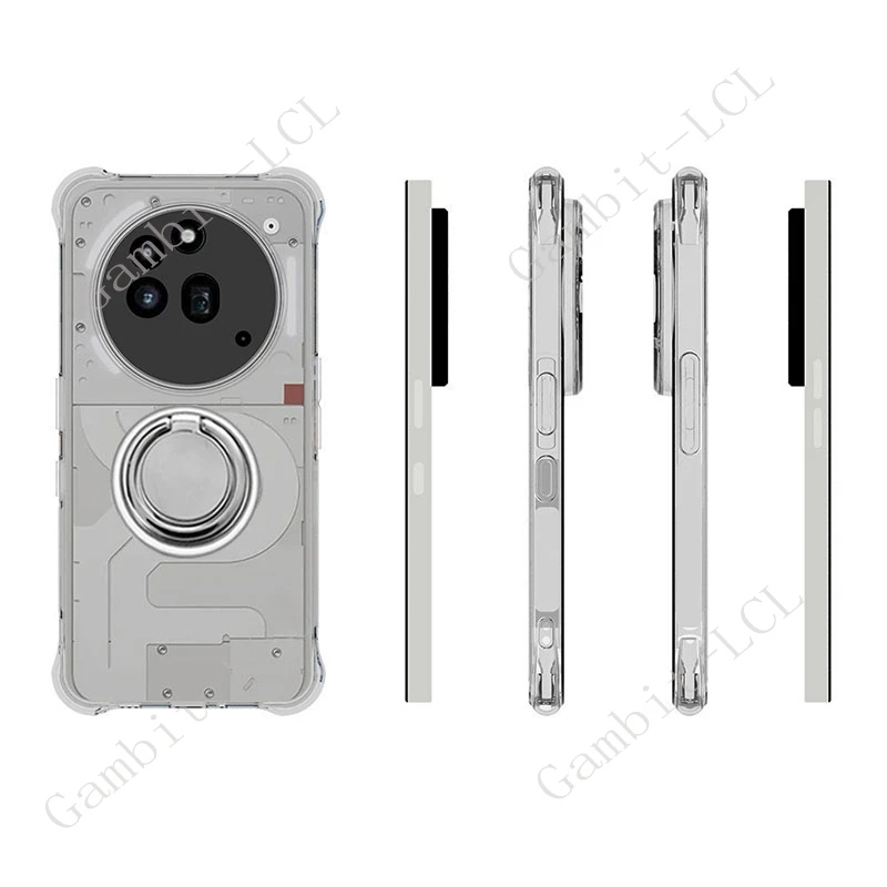Universal Smartphone TPU Soft Cover with Back Ring Holder Bracket