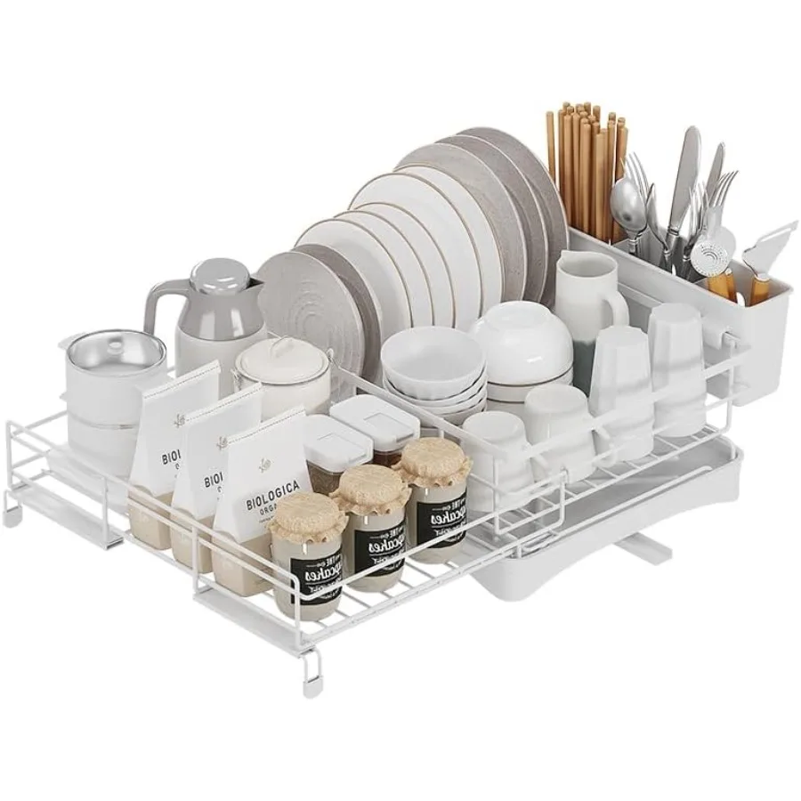 Large Dish Drying Rack Expandable Dish drainers for Kitchen CounterOver The Sink Dish Drainer Drying Rack Rustproof Dish Draine