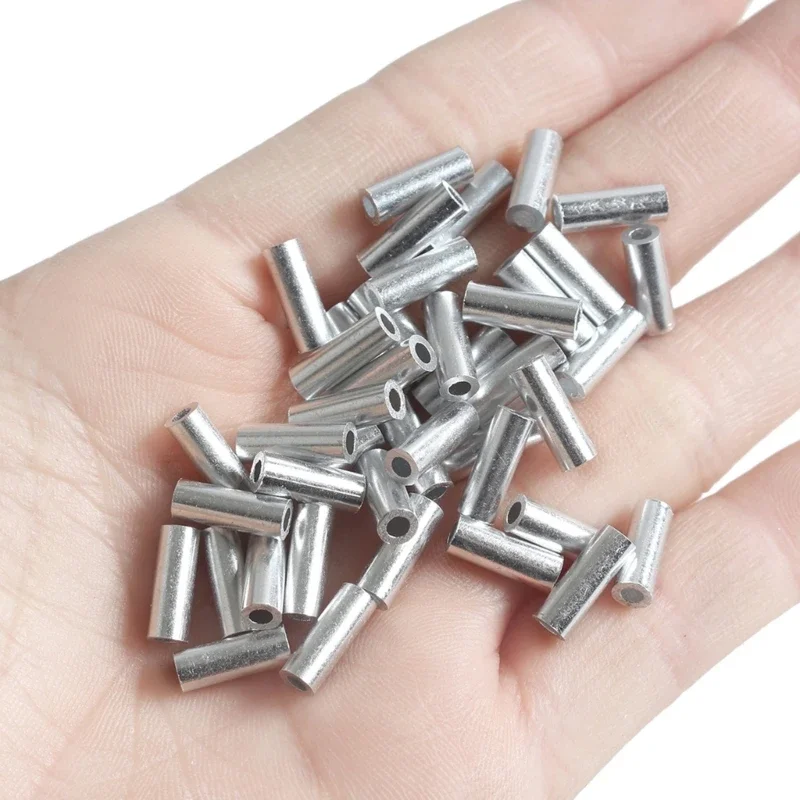 Fishing Crimp Sleeve Set Single Barrels Crimp Sleeve Aluminum Crimping Tube Fishing Line Connectors