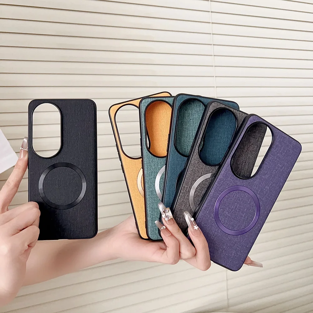 Luxury Magsafe Magnetic Leather Case with Wireless Charging Cover