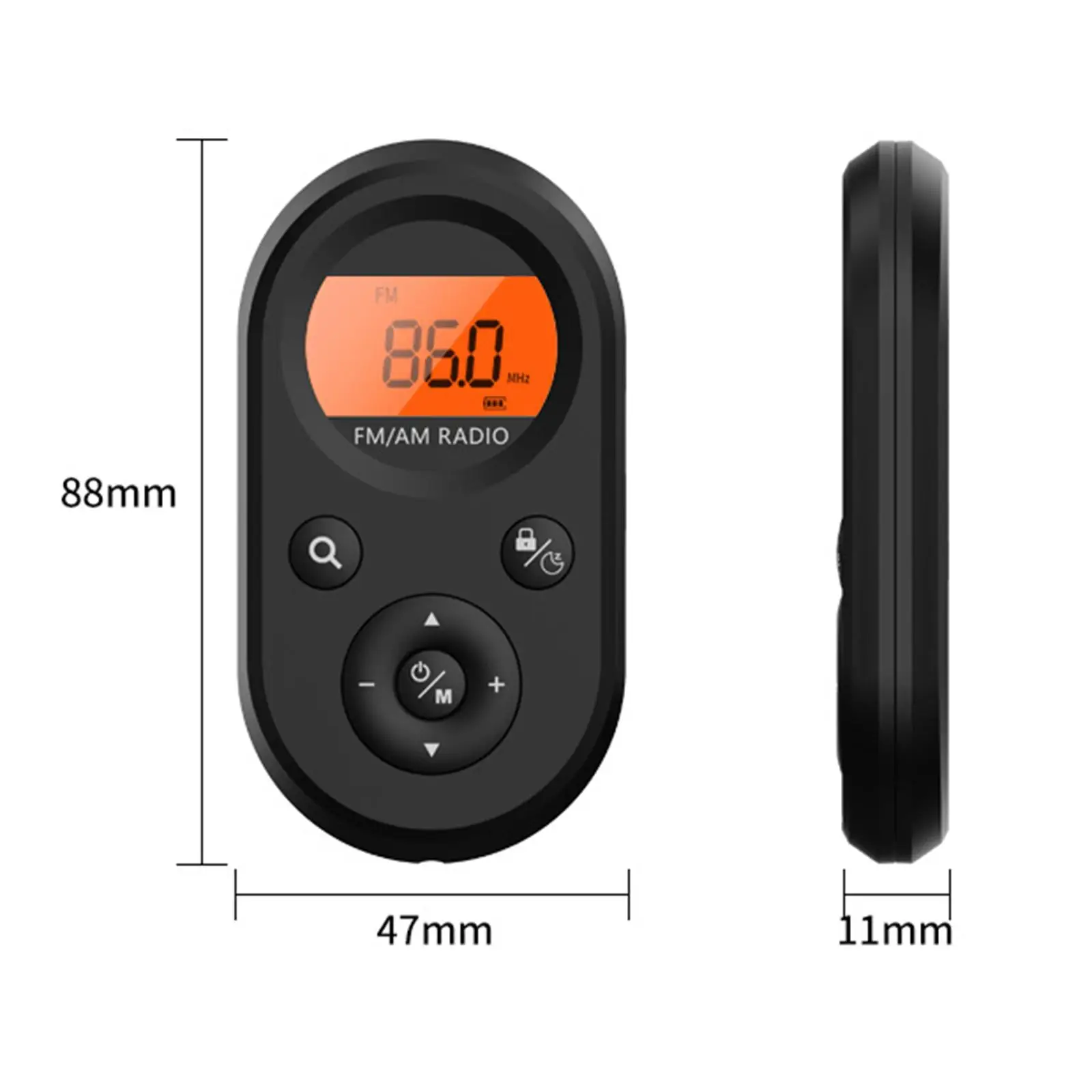 AM FM Pocket Radio Easy to Operate Small with 3.5mm Headphone Jack Mini Portable Radio for Indoor Outdoor Travel Walking Jogging