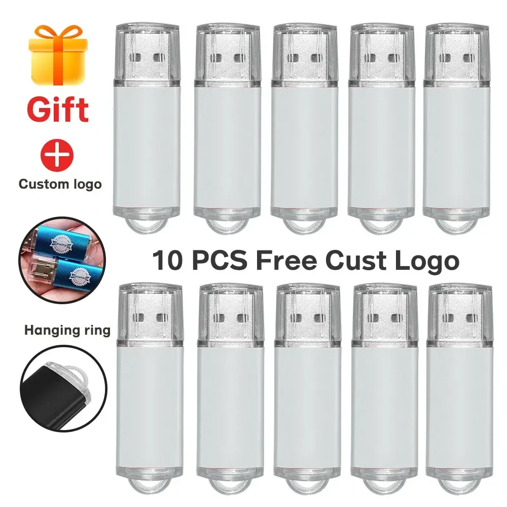 

10PCS/lot Metal USB Flash Pen Drive 32GB 4GB 16GB Pendrive 64GB Music Album Memory Usb Stick 512MB USB Gift Free Custom LOGO