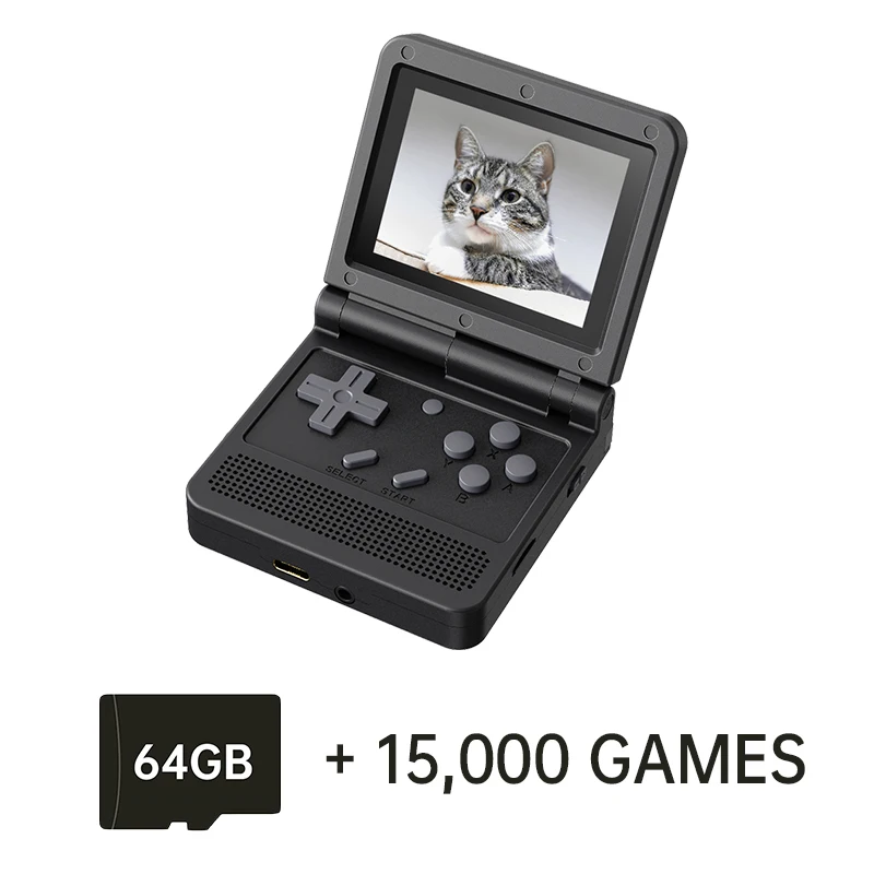Mini V90 Retro Flip Handheld Game Player 3.0 Inch IPS Handheld Console 3000 Classic 3D Games Pocket Video Game Boy Player System 