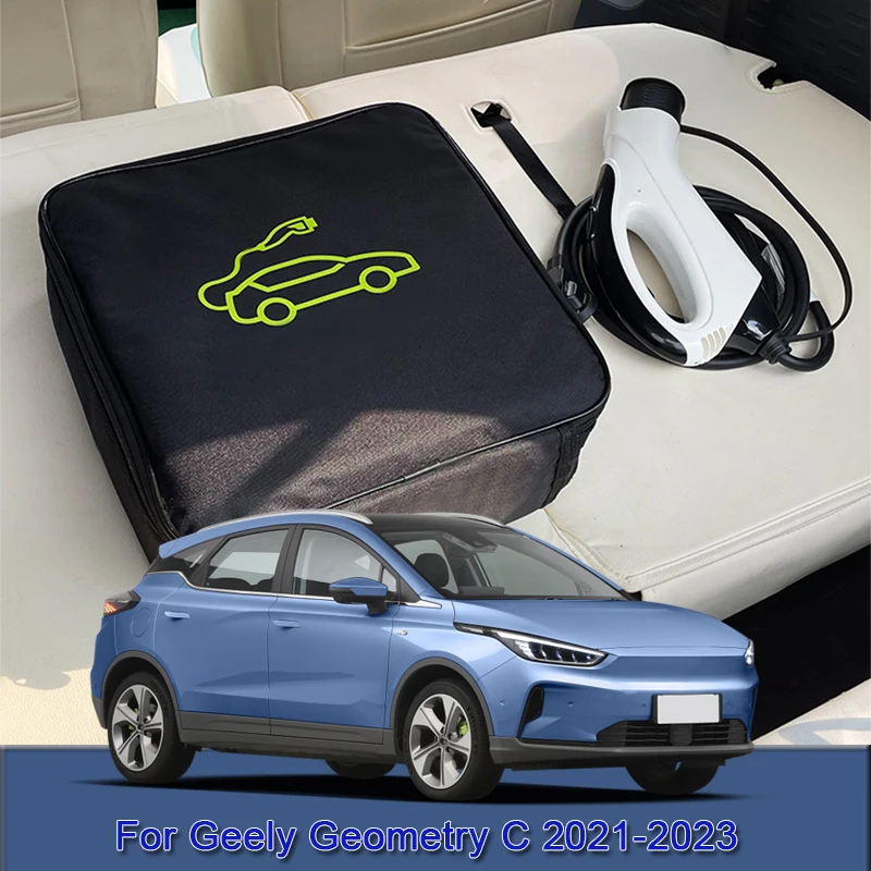 

EV Car Charging Cable Storage Carry Bag Charger Plugs Socket Waterproof Fire Retardant Acccessory For Geely Geometry C 2021-2023