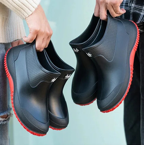 Bottes de pluie couple légères antidérapantes pour pêche et cuisine PVC basse