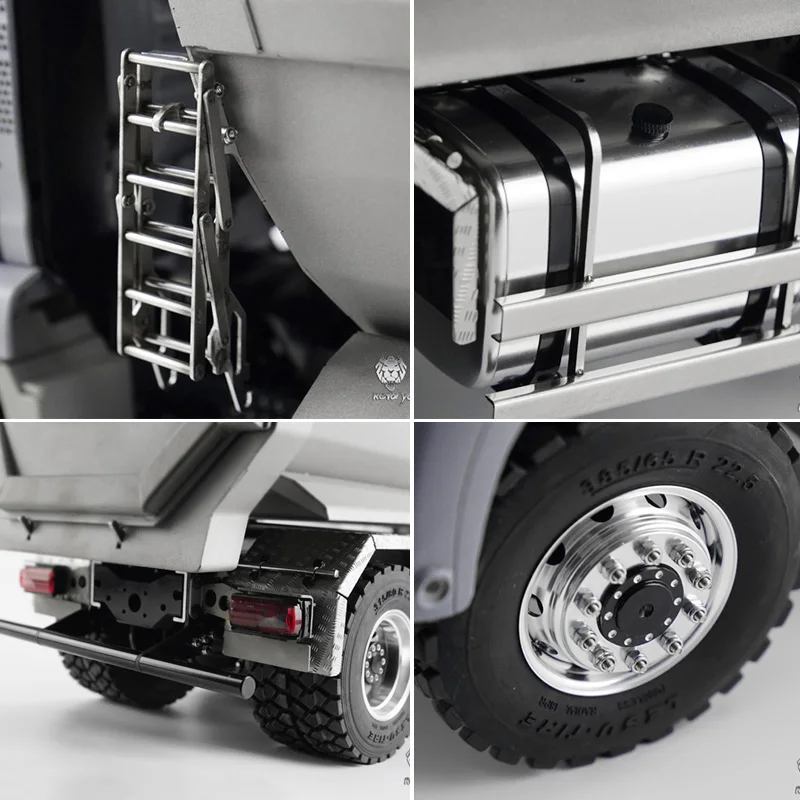 Toys LESU 1/14 MAN 6x6 RC Dump Truck Tripper Metal Front Cylinder Hydraulic RC Cars W/ Lights Sound For Adults 3