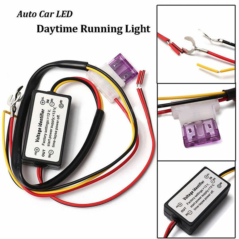 12V DRL LED Daytime Running Light relè cablaggio interruttore di controllo On Off automatico  34