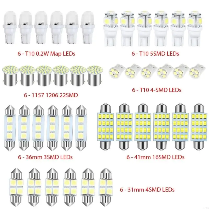 Car LED Light Bulbs 42Pcs Pack For Interior And Exterior Lighting With Long Service Life Over 50000 Hours D7YA - 4