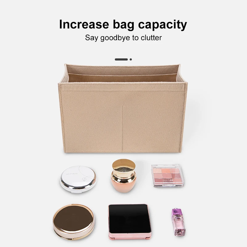 For Onthego MM GM Felt Cloth Insert Bag Organizer Makeup Handbag shaper on  the go Organizer Portable Cosmetic Bags