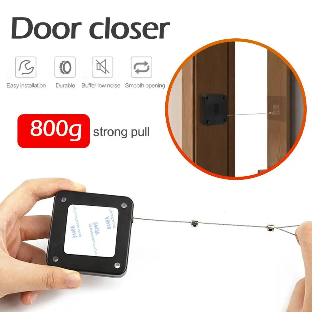 Door Closer Door Stopper Automatic Punch-free Surface Retractable Sliding