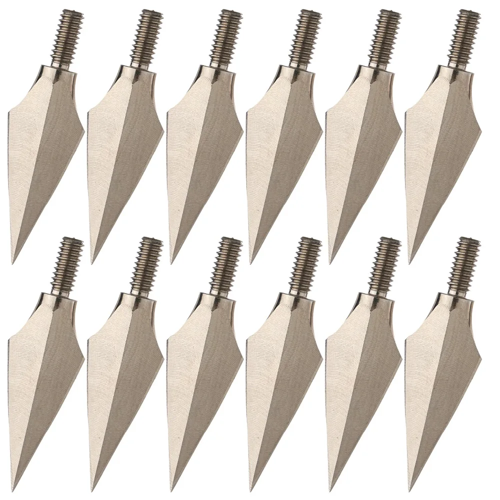 Archery Hunting Broadheads For 6.25 inch Shaft 77 Grain Willow-leaf broad Screw Tips Sharp Screw-In Arrow Heads 6/12/24 pcs archery arrowhead