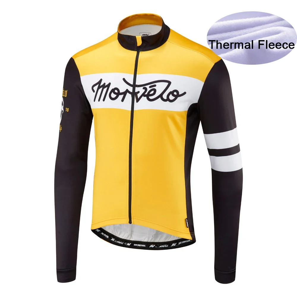 

2018 New Morvelo Maillot Ciclismo Cycling Jersey Shirts Long Sleeve Thermal Fleece Winter Road MTB Bike Tops Clothing For Men
