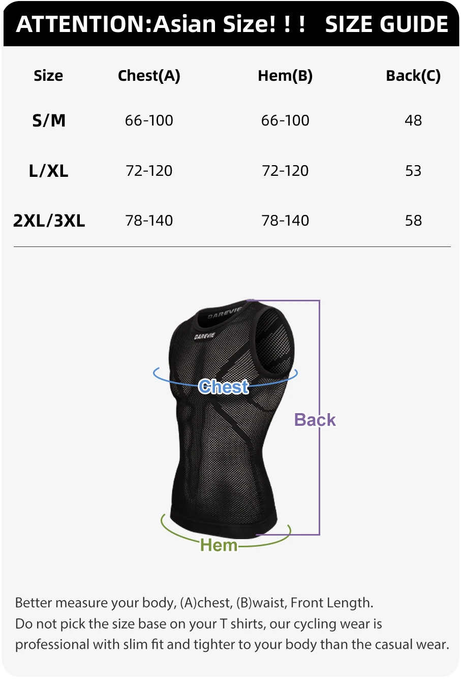 Description Picture 3 of itemDAREVIE Cycling First Layer Man Compression Seamless Women Bicycle Cycling Inner Sports First Layer Undershirt Bike Base Layer