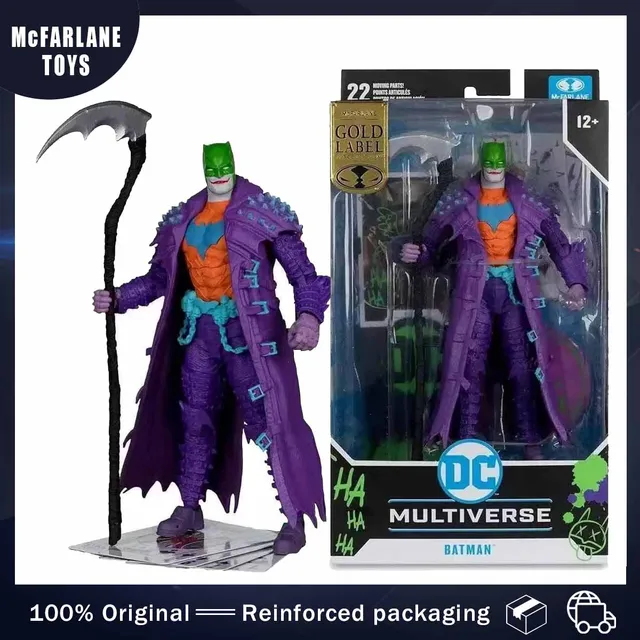 Original McFarlane Toys DC Multiverse Batman Jokerized Gold Label (Dark Knights Death Metal) 18CM Action Figure Model Gifts
