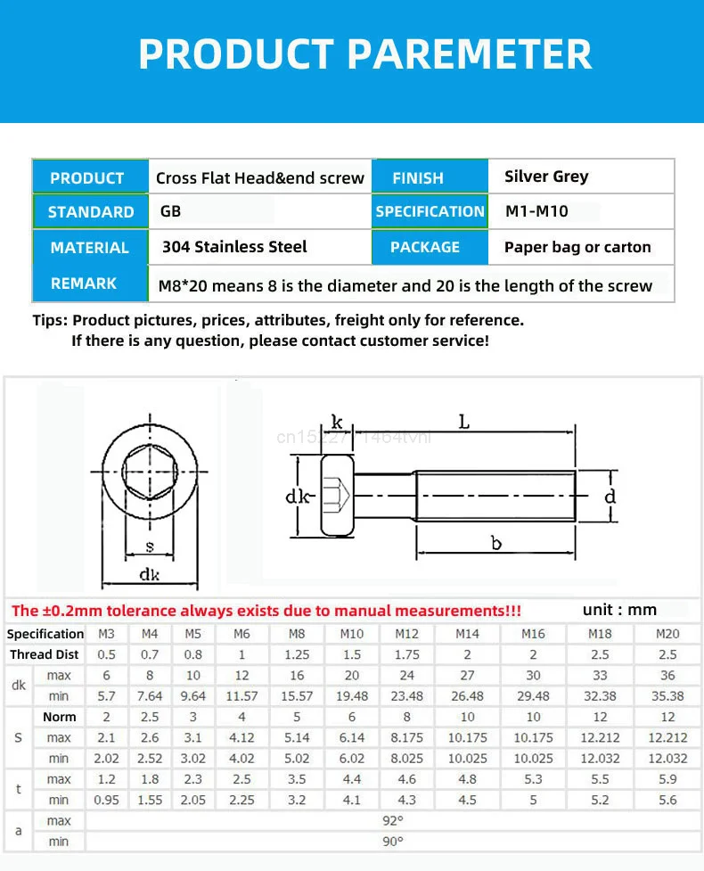 304 hex head machine screw 1