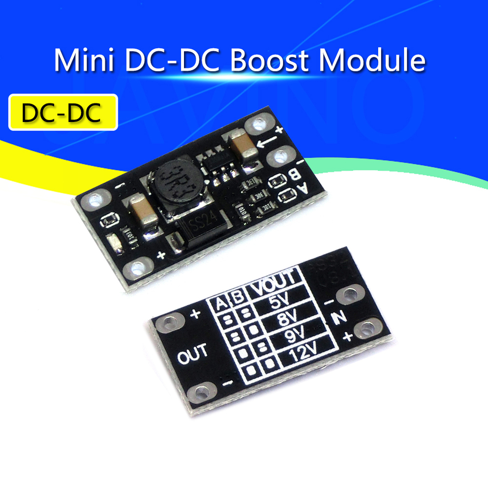 Mini DC-DC Boost Step Up Converter 3V 3.2V 3.3V 3.7V 5V 9V to 12V Voltage Regulator PCB Board Module can set 5V/ 8V/ 9V
