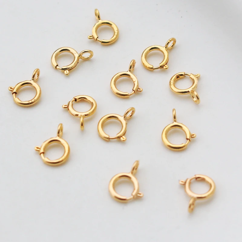 bracelet Fermoir bijoux lot de 10 fermoirs anneau à ressort 7mm dorés pour collier 