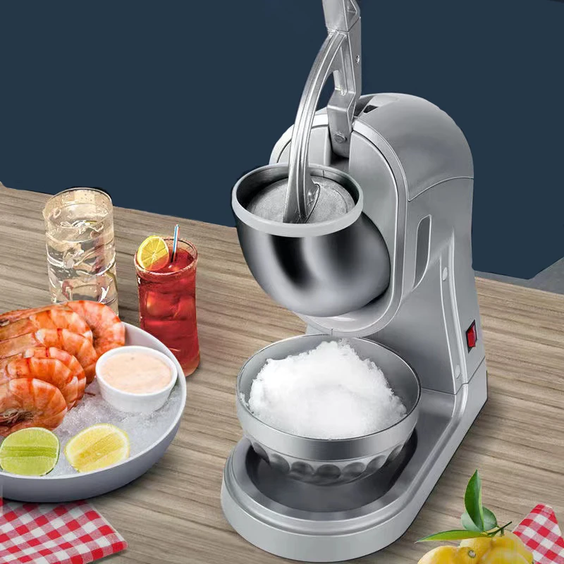 Electric Dual Blade Ice Crusher Machine Snow Cone Granizing with Free Tray for Home Commercial Icy Drink Smoothie Maker