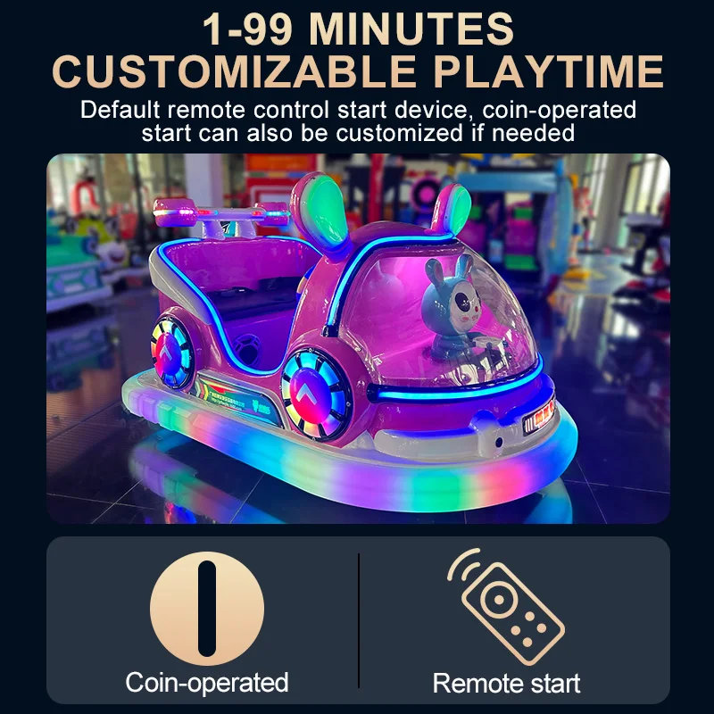 Haojile Rabbit Elf Adorable Electric Bumper Car for Kids with Parent-Child Seating Perfect for Malls Squares Parks