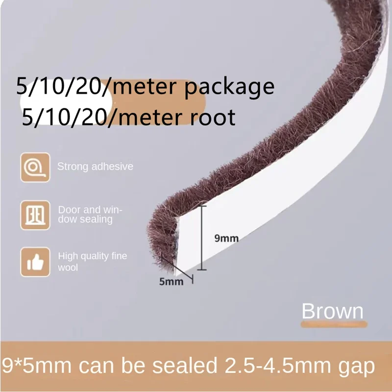 Self-Adhesive Weatherproof Door and Window Brush Strip - Sound Insulation Dust Barrier