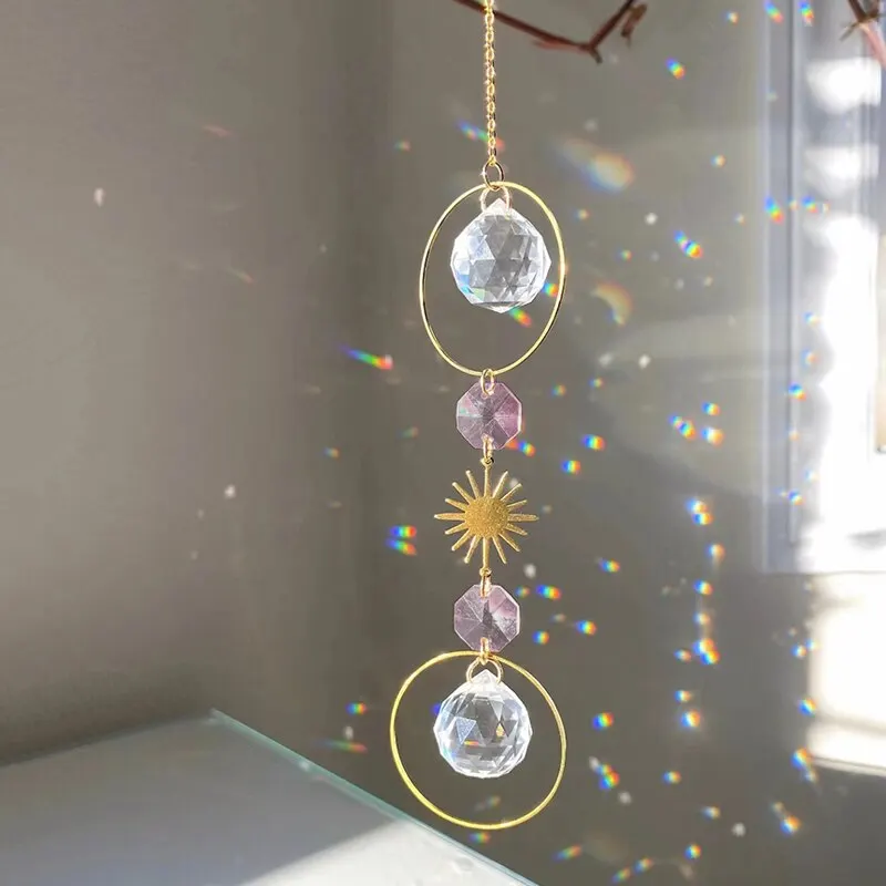 Crystal Hanging Decoration 1pc Artificial Crystal Wall Hanging Suitable For Weddings And Outdoors Sun Catcher Decorative Light And Shadow Wind Chime Pendant