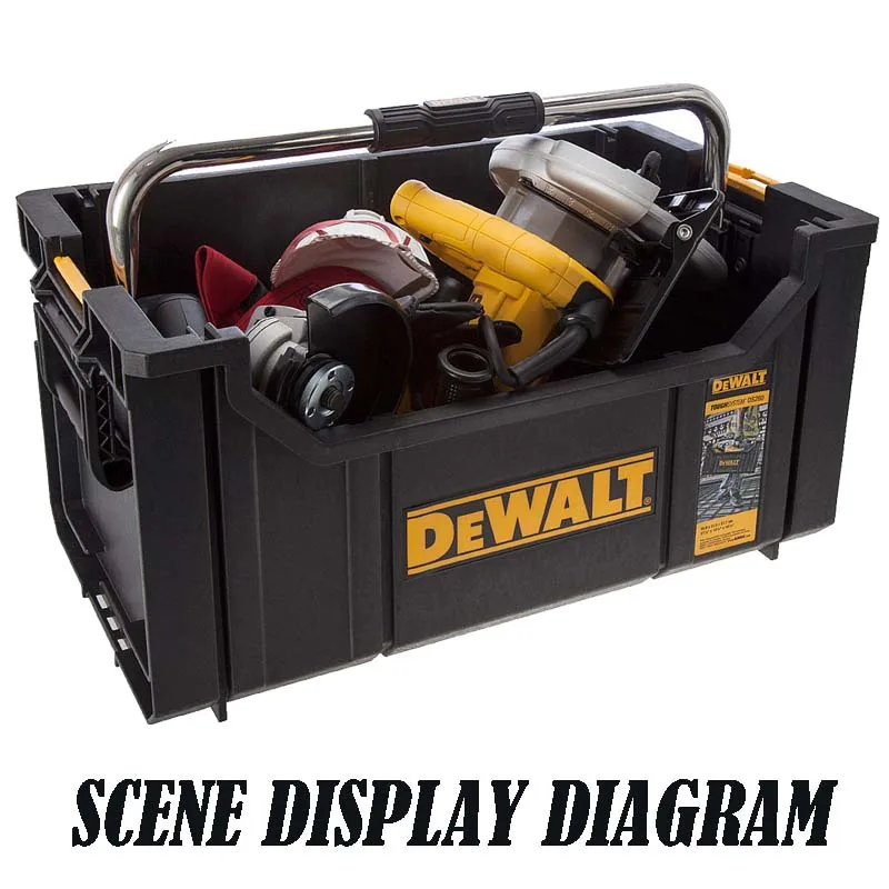 DEWALT DWST1-75654 Tough System Storage Box Tote Type Tool Box Storage Case Tool Box Easy to Carry Long Handle Stacking Storage 4