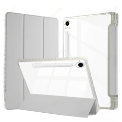 Hybrid Slim Tablet Case with S Pen Holder and Cover for Tab A9 Plus 11 inch (Grey)
