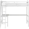 Contemporary Wood Arch Twin Size Loft Bed with Desk, White 3