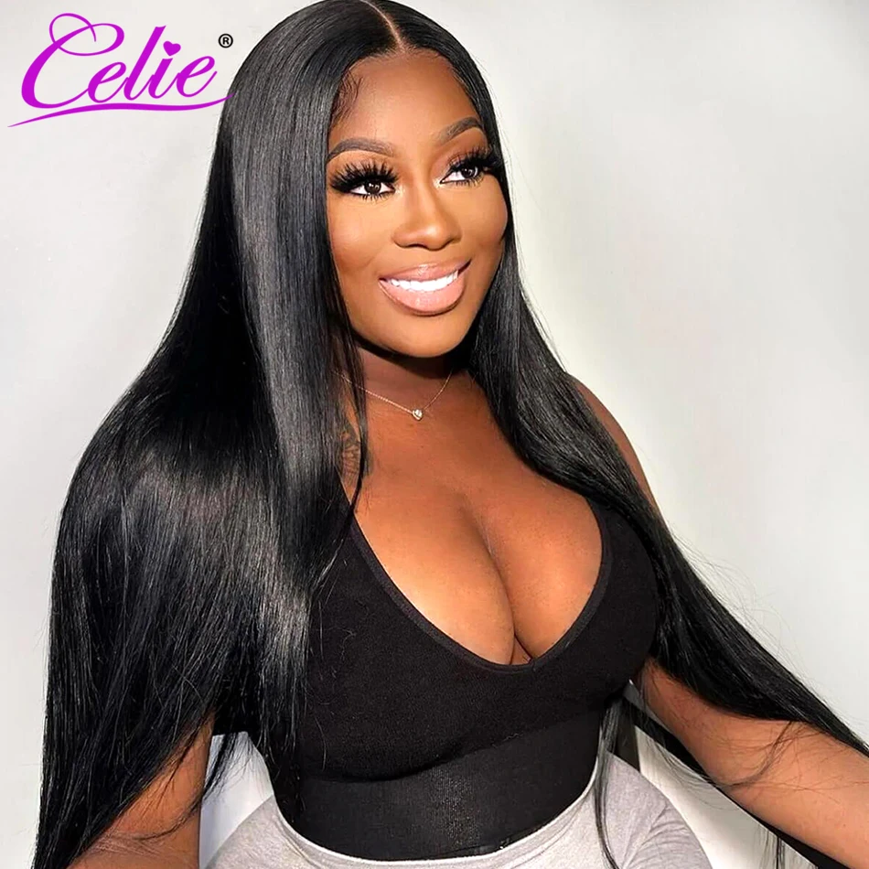 Celie Pre-bleached Bone Straight HD Lace Closure Wig 6&times;5 Pre-cut Lace Wear&Go Glueless Wig 200% 250% Pre Plucked Human Hair Wigs