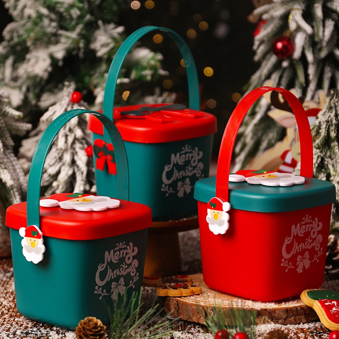 Christmas Nordic Kawaii Apple Box Christmas Fruit Gift Box Desk Accessories Home Decor Accessories Living Room Candy Storage