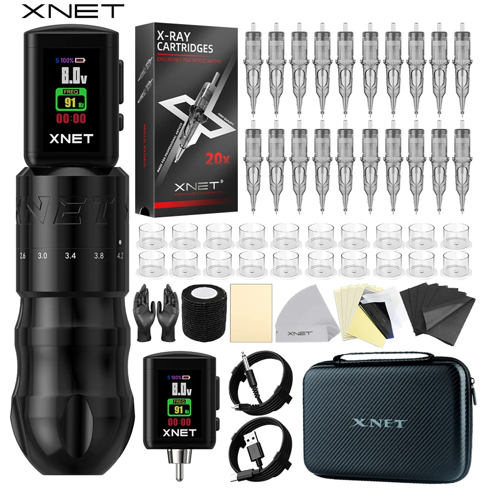 XNET T2 Rotary Tattoo Pen Kit With Wireless RCA Power Supply