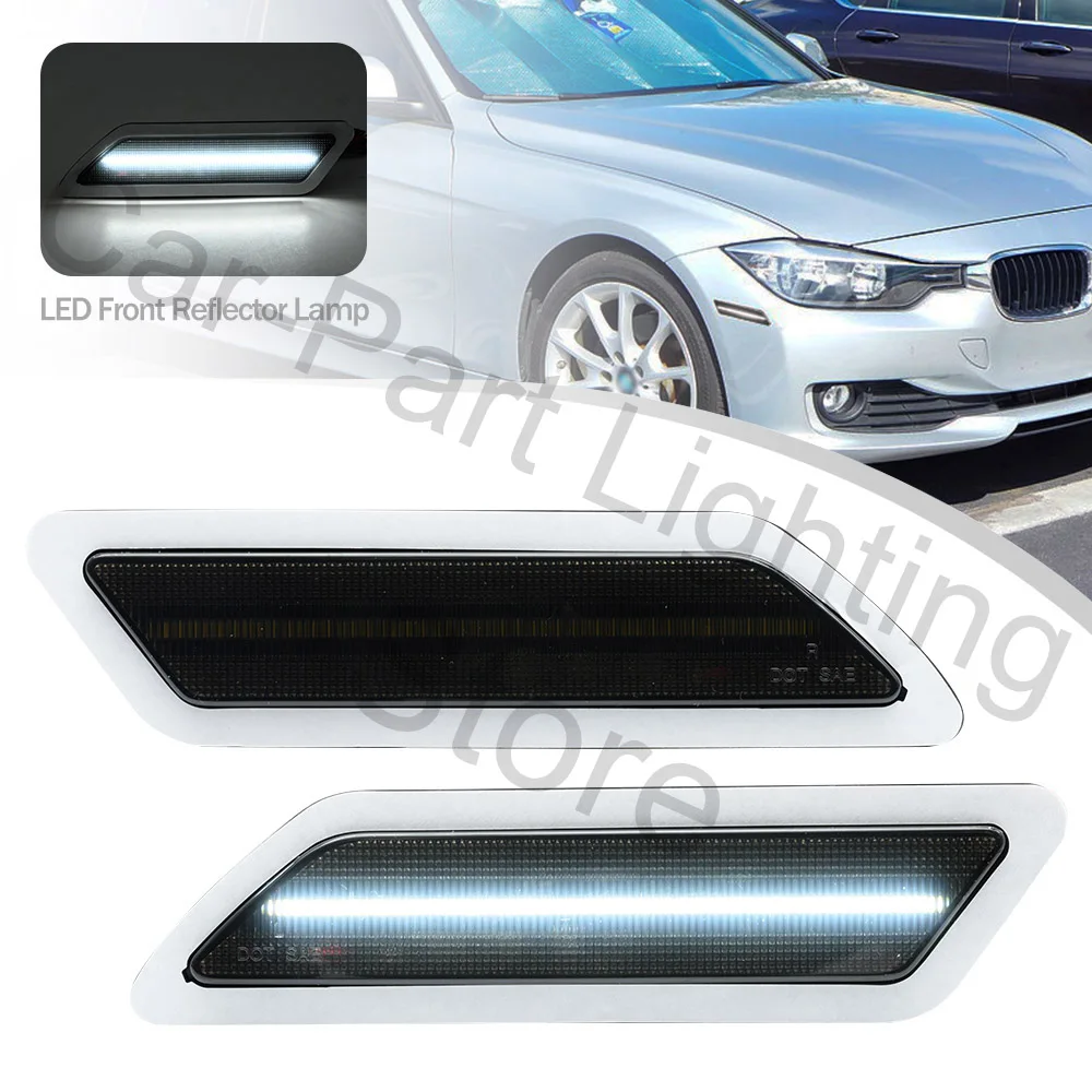

2Pcs LED White Turn Signal Lights Side marker Lamps Bumper Reflector Light For BMW 3 F30 F31 Pre-LCI 328dX 328i 328iX 12 13 14